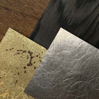 Embossed gold and silver textured film samples